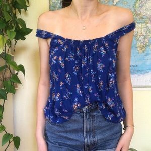 Floral print patterned tank top with open back